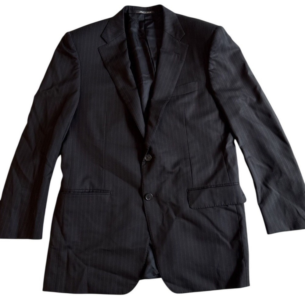 Corneliani Wool Blazer Black Pinstripe Suit Jacket 2 Button Sz 40 (50 EUR) Italy
